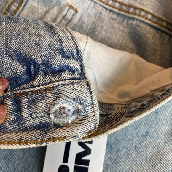 Princess Polly 8 Holly Asymmetric Rip Leg Jeans Light Wash Denim Baggy New‎ - Picture 8 of 12